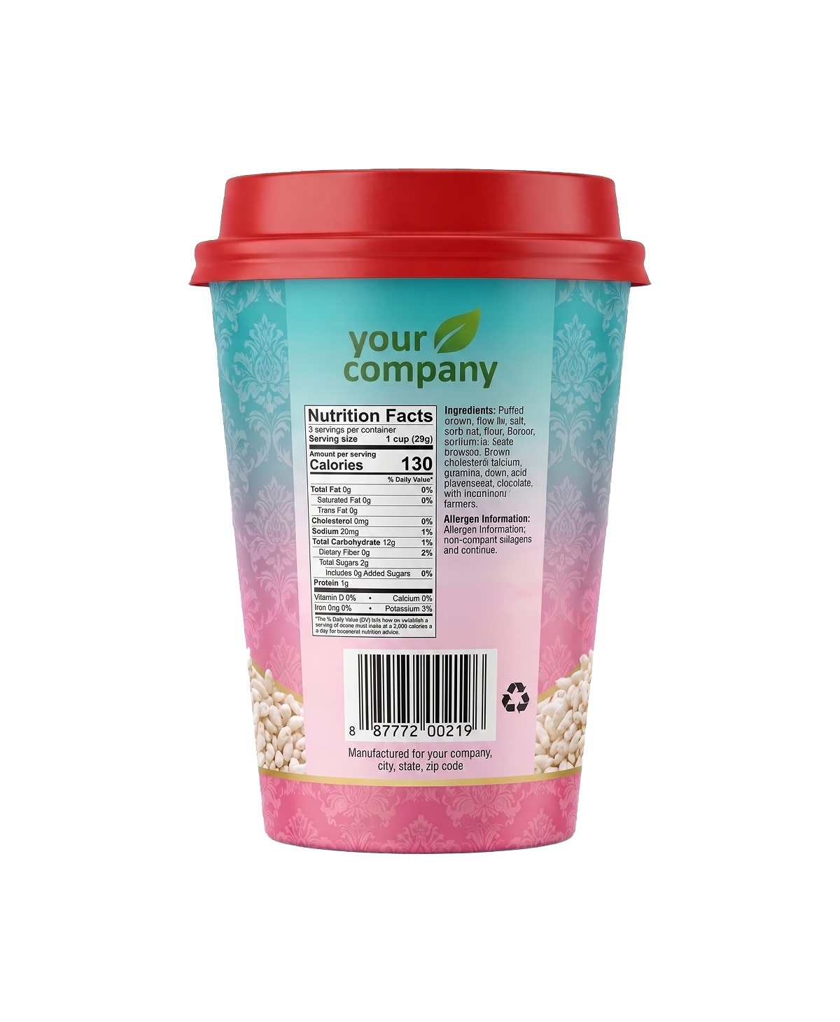 Puffed Rice Cup - Your Company